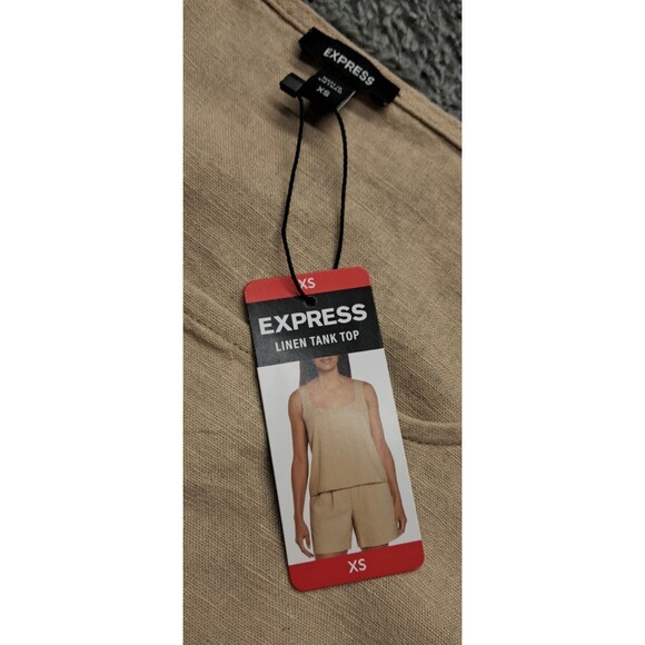 Express Linen Tank Top Womens XS Casual Layers Office Wear Lightweight Crop - Picture 4 of 8
